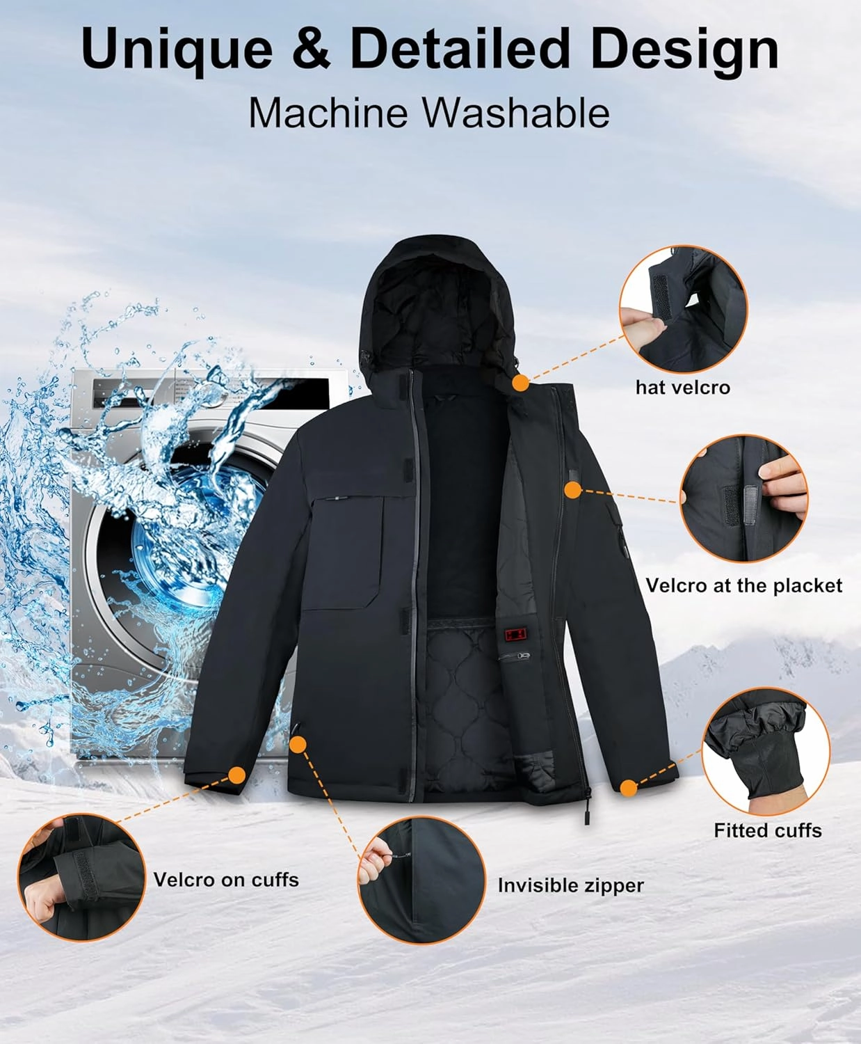 Heated Jackets for Men Women - Rechargeable Men's Soft Shell Winter Heating Jacket for Winter Outdoor Use