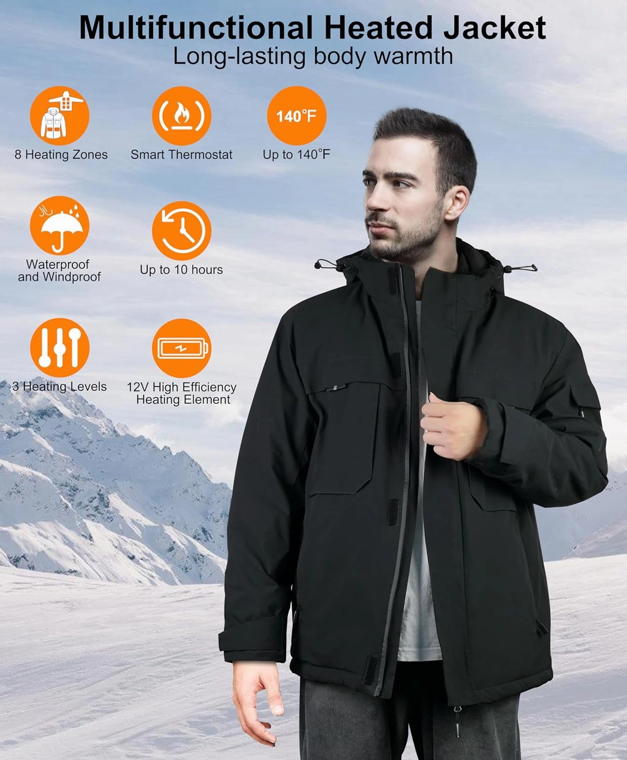 Heated Jackets for Men Women - Rechargeable Men's Soft Shell Winter Heating Jacket for Winter Outdoor Use