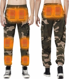 Heated Pants for Men Work Rechargeable Heating Pant Hunting Winter Snow Sweatpants Heated Clothes Fleece Insulated Camo