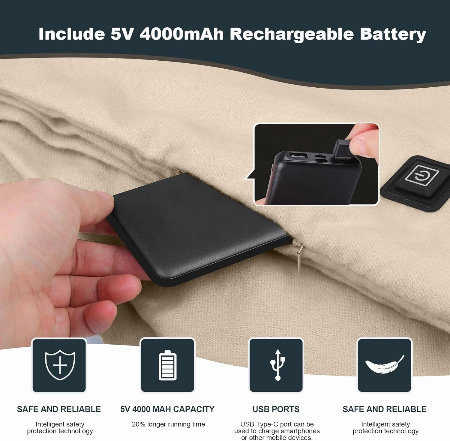 Heated Scarf for Women Men Rechargeable Heated Scarves Blanket with Battery Pack Neck Heating Pad Electric Scarf Heated