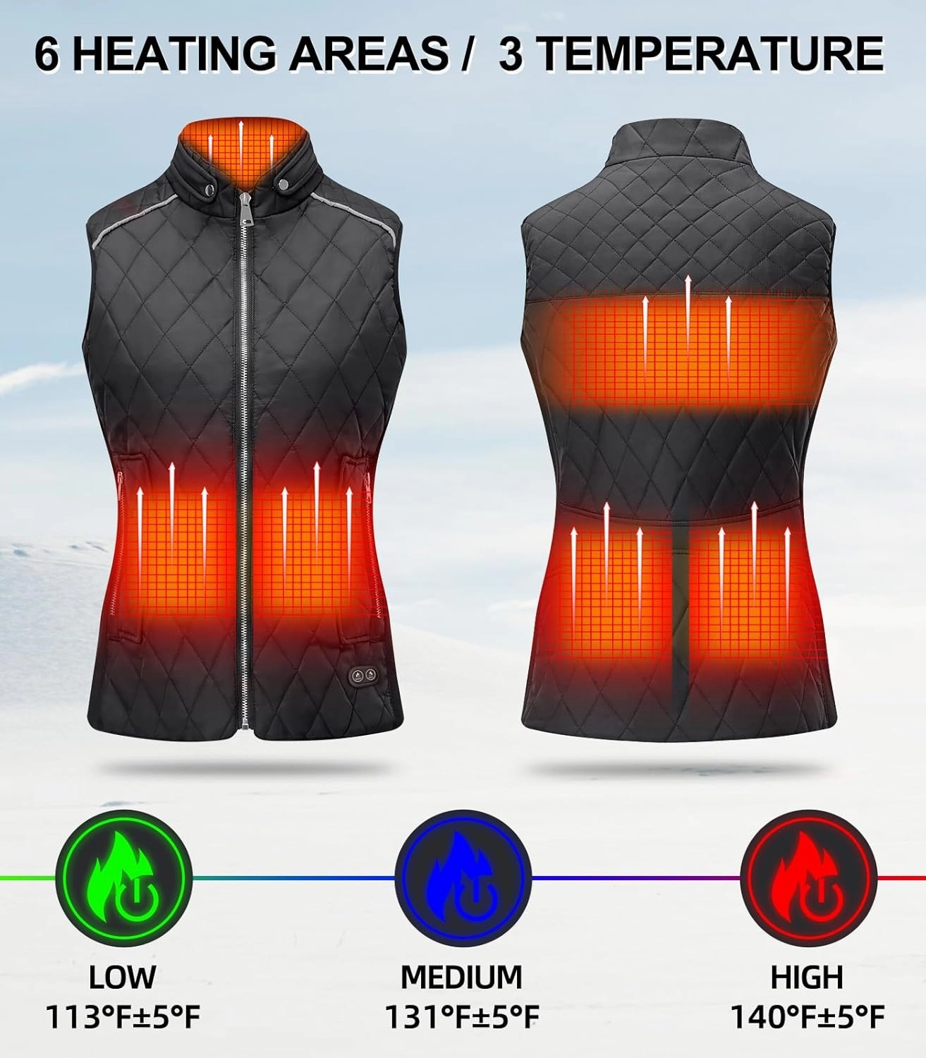 Heated Vest Women Rechargeable with Battery Pack included Slim fit Electric heated coat，Women‘s Heated Vests