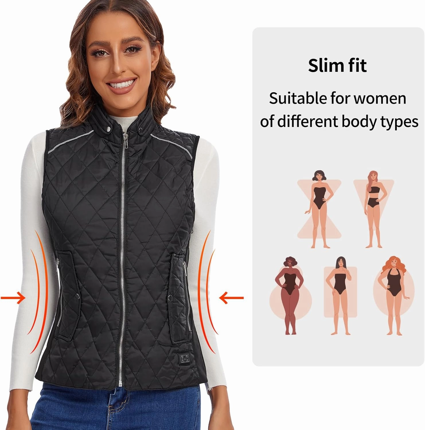 Heated Vest Women Rechargeable with Battery Pack included Slim fit Electric heated coat，Women‘s Heated Vests