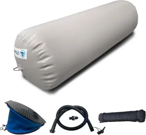 Heavy Duty Inflatable Boat Fender, Boat Bumper for Docking, Yachts, Sailing Docks, PVC Fender for Boat Comes with Double Braided Nylon Dock Line, Foot Pump