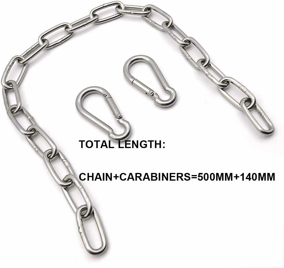 Heavy Duty Stainless Steel Chain 550LB Capacity for Punching Bags Hanging Chair Hammocks Swing Trapeze Yoga