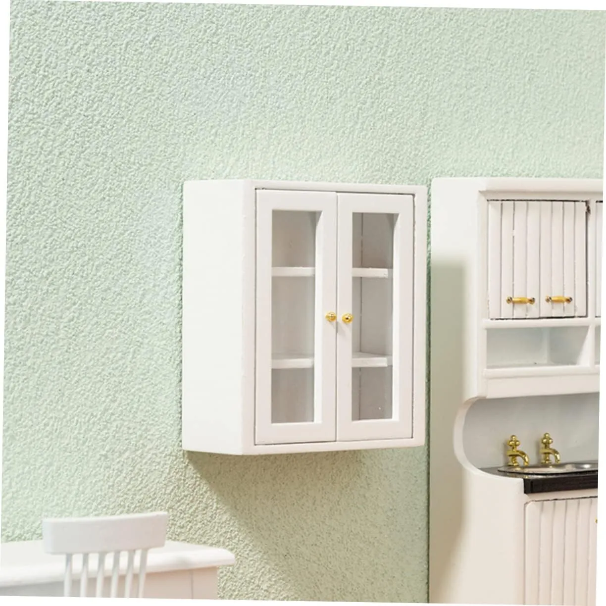 HEMOTON 4pcs Scale Micro Landscape Furniture Hanging Cabinet for Dollhouse for Mini Home Decoration