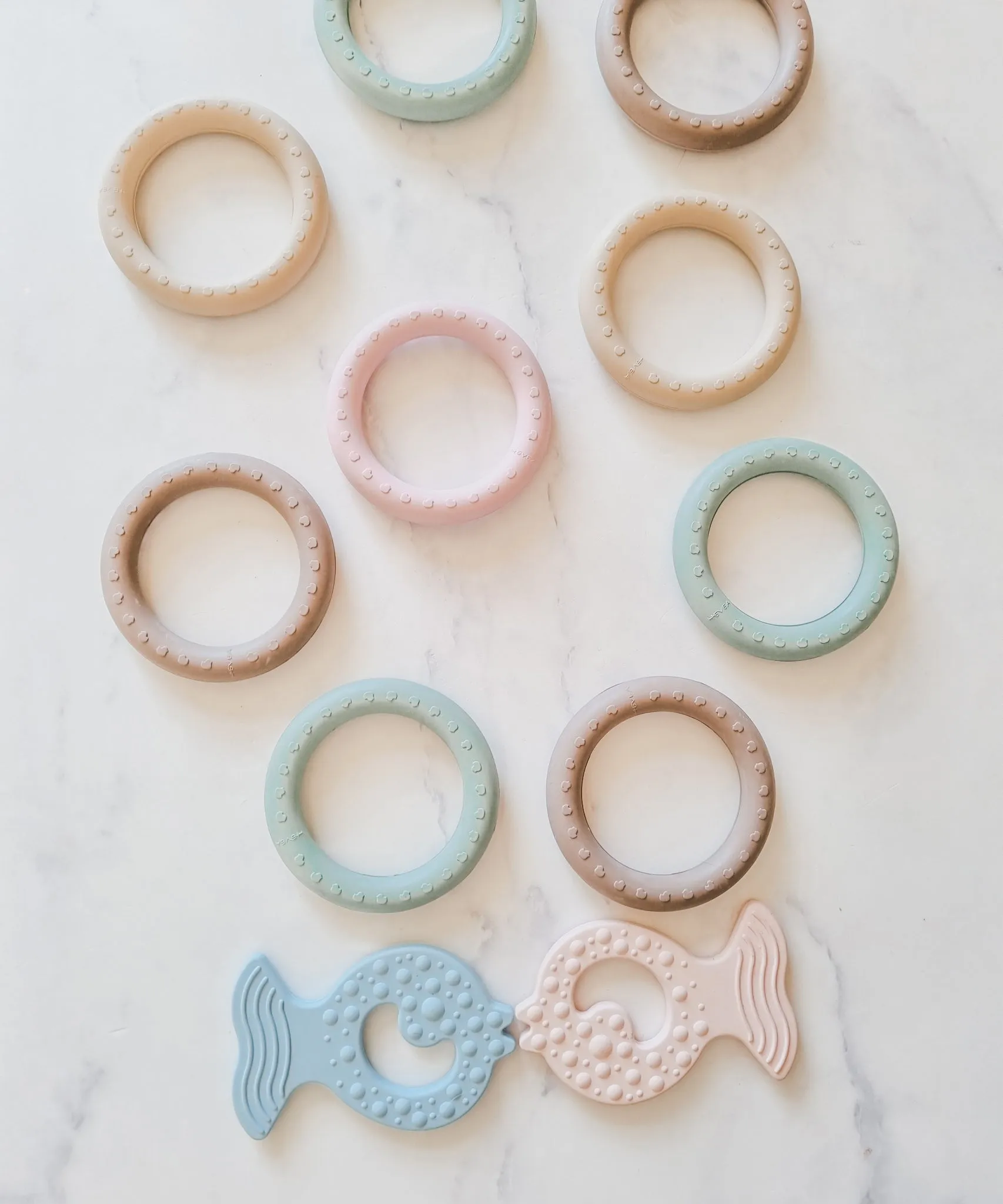 Hevea Natural Rubber Teething Ring Set
