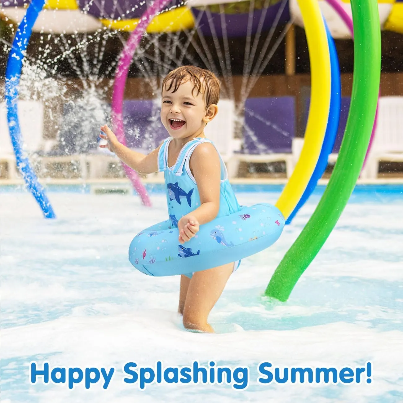 HeySplash Toddler Swim Vest for Age 3-6, Swim Trainer Vests with Adjustable Strap fit for Boys Girls 30-60lbs, Floating Tubes, Children Swimsuit Beginner Learn to Swim Pool Floaties