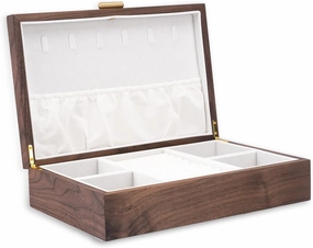 High-end Solid Wood Jewelry Storage Box Ladies Retro Wooden Necklace Jewelry Bracelet Watch Display Box Handmade Wedding Birthday Anniversary Jewelry Collection Box(Single layer)