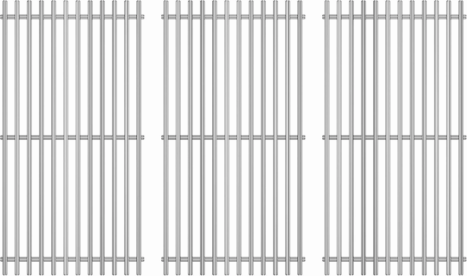 Hisencn 19 1/4" Cooking Grid for Jenn Air 720-0337, Brinkmann 810-8501, Charmglow 720-0125, Replacement for Nexgrill 720-0337, 720-0025, Ducane 30400042, 30400043, Stainless Steel, 3 Pack
