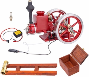 Hit and Miss Engine Model, HM-01 7cc 4-Stroke-Horizontal-Engine Model That Runs, Physical-Experiment Assembly Kit for Adults (Assembled Version)