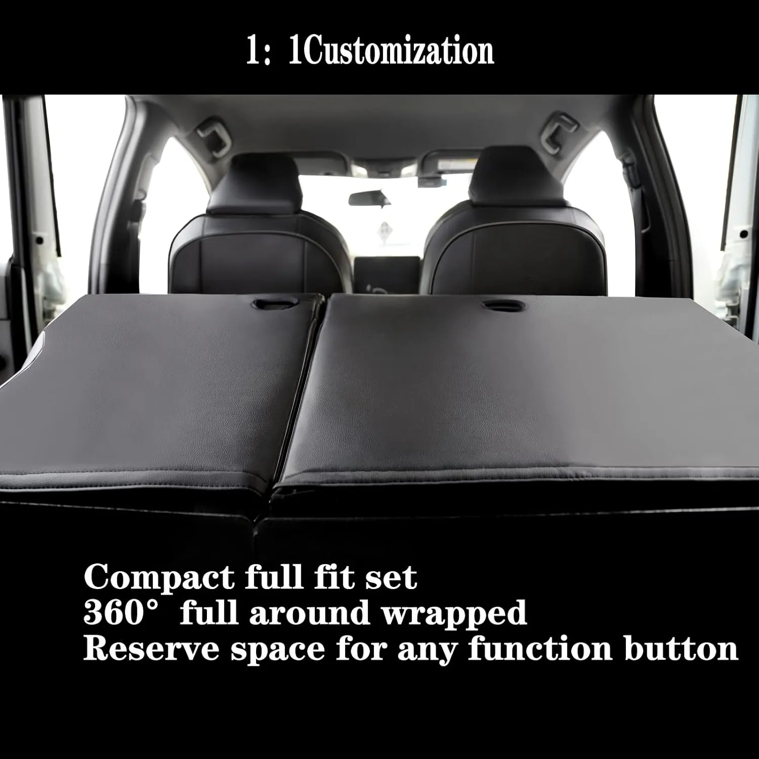 HKZ Fit Corolla Car Seat Cover Full Set for 2014 2015 2016 2017 2018 2019 Toyota Corolla L LE LE Eco XLE Sedan - Faux Leather (Black)