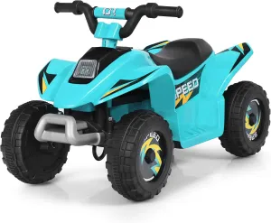 HONEY JOY Ride On ATV, 6V Mini Off-Road Battery Powered Motorized Quad for Kids, Anti-Slip Wheels, RWD 4-Wheeler Electric Ride On Toy Car for Toddlers (Blue)