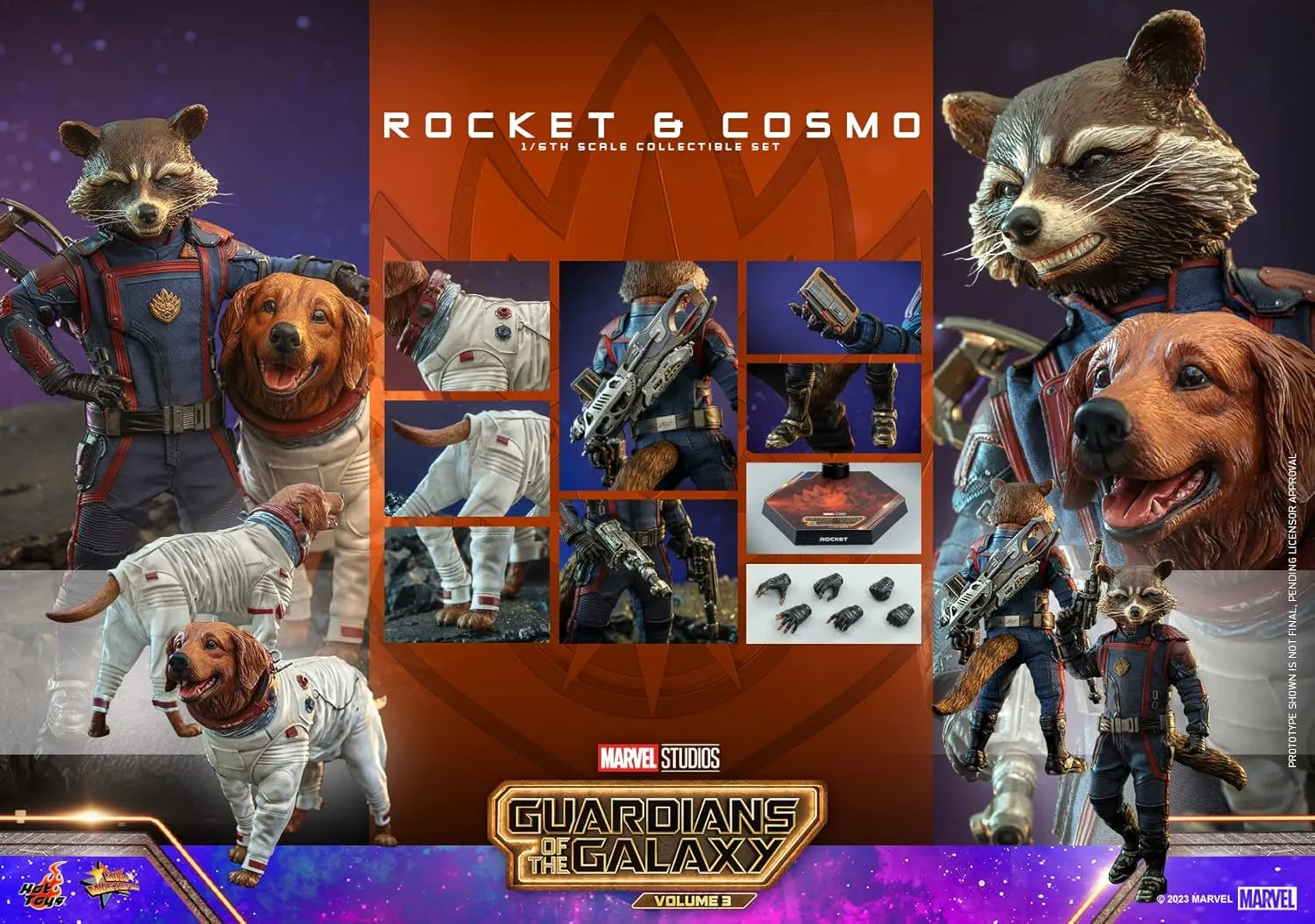 ホットトイズ(Hot Toys) Movie Masterpiece Guardians of The Galaxy: Volume 3 Rocket & Cosmo 1/6 Scale Figure