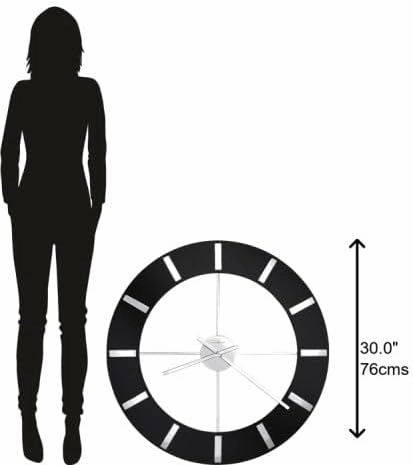 Howard Miller Yates Wall Clock II 549-477 – High-Gloss Black Finish with Quartz Movement