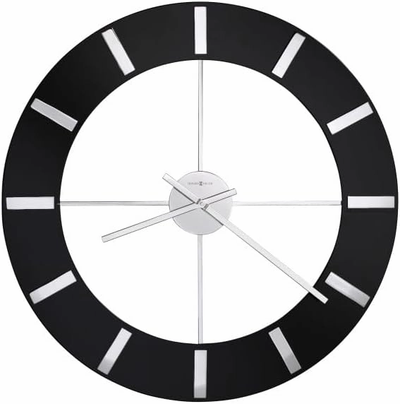 Howard Miller Yates Wall Clock II 549-477 – High-Gloss Black Finish with Quartz Movement