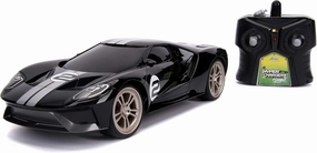Hyperchargers 1:16 2017 Ford GT Remote Control Car 2.4 GHz Black/White, Toys for Kids and Adults