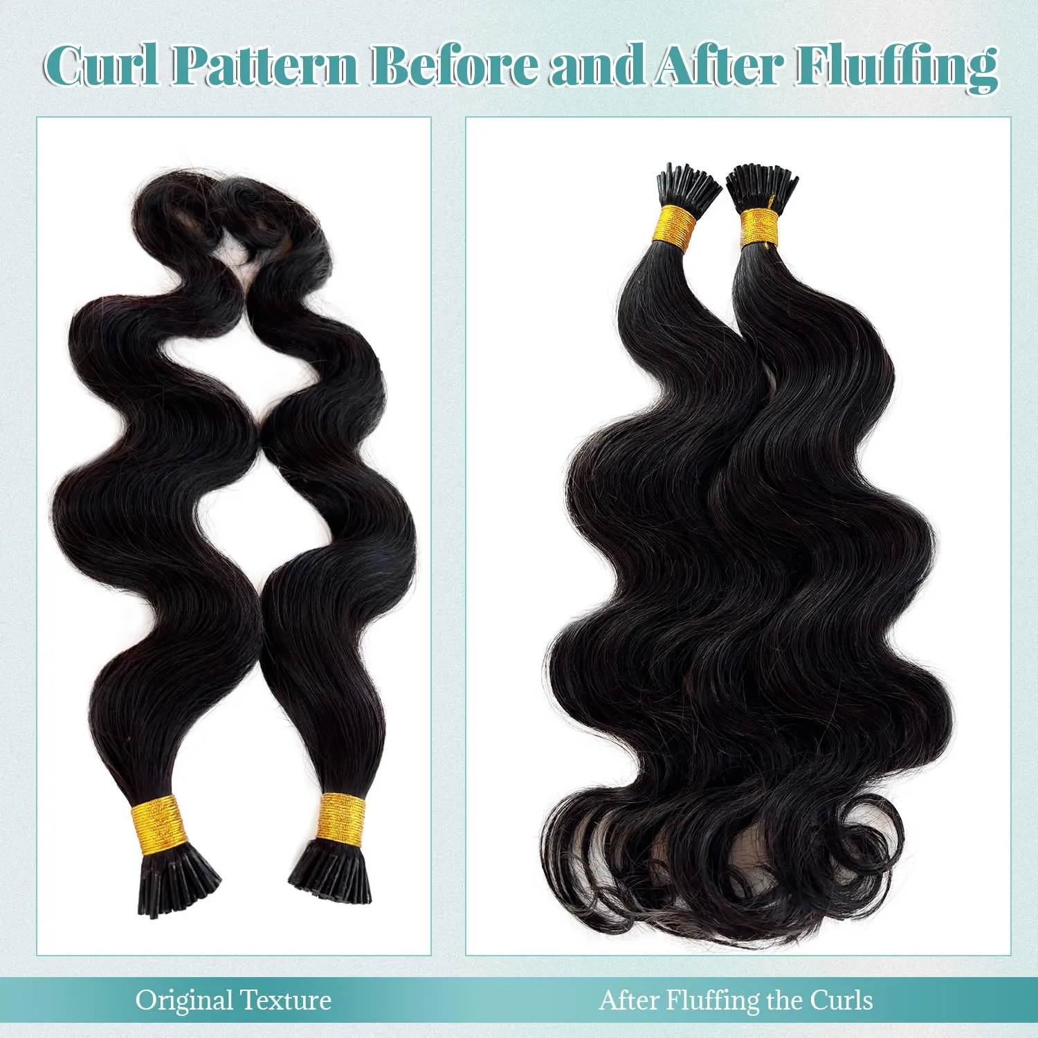 I Tip Hair Extensions Body Wave Keratin Tip Extensions Real Human Hair 18 Inch Natural Black Body Wave I Tip Human Hair Extension Cold Fusion Remy Hair I Tips for Black Women 50 Strands 50Grams