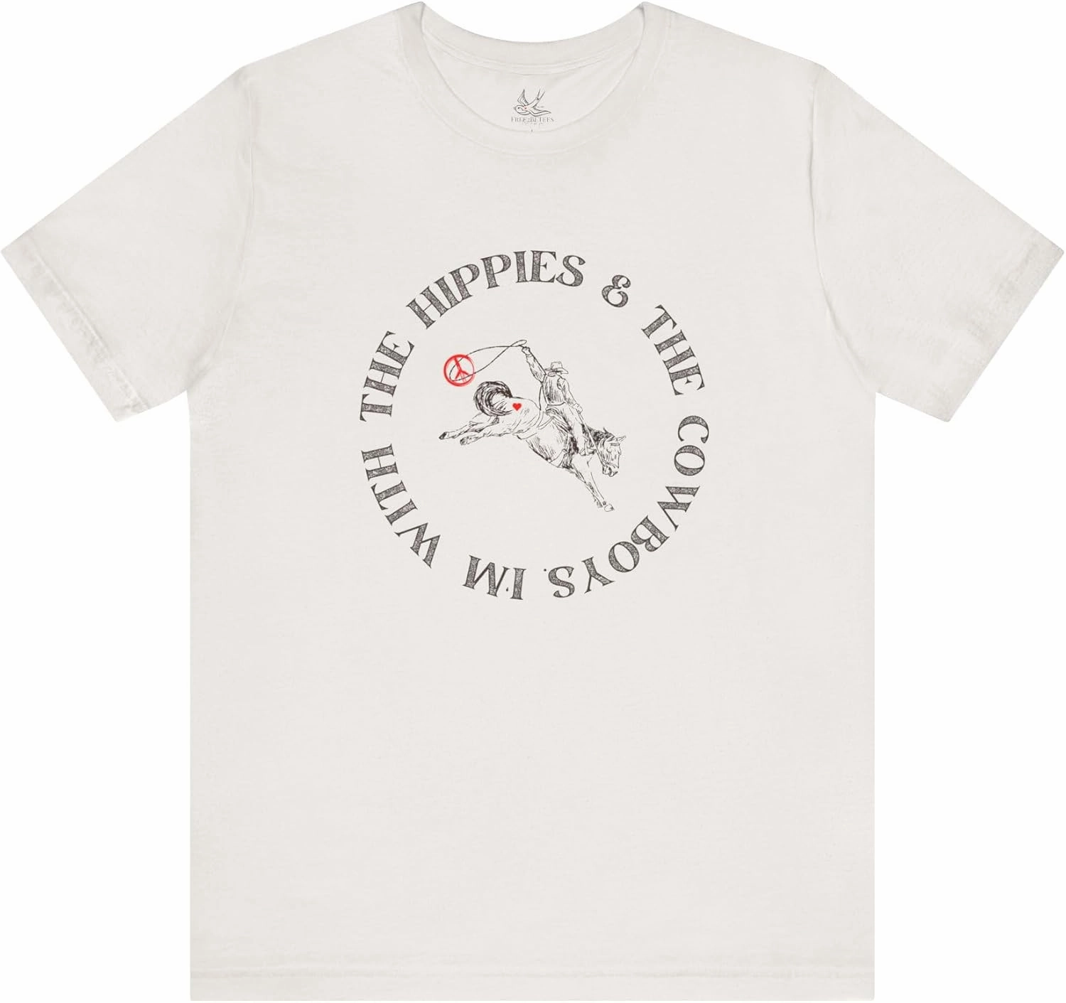 I'm with The Hippies & The Cowboys T-Shirt: Western Country Concert T-Shirt, Hippies & Cowboys Rodeo Tee, All Ages Top