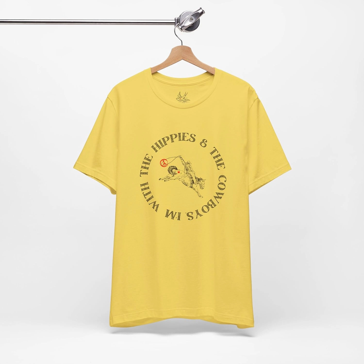 I'm with The Hippies & The Cowboys T-Shirt: Western Country Concert T-Shirt, Hippies & Cowboys Rodeo Tee, All Ages Top