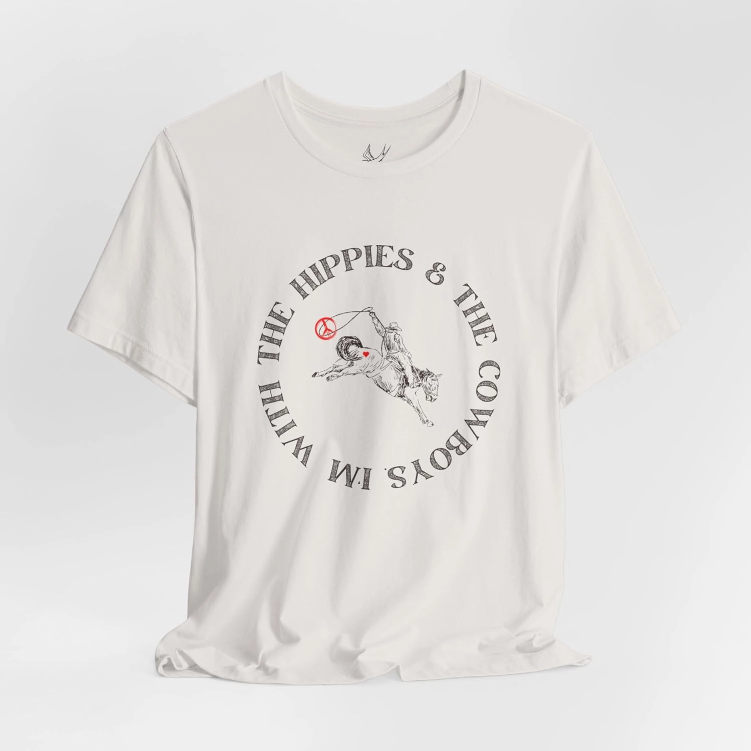 I'm with The Hippies & The Cowboys T-Shirt: Western Country Concert T-Shirt, Hippies & Cowboys Rodeo Tee, All Ages Top