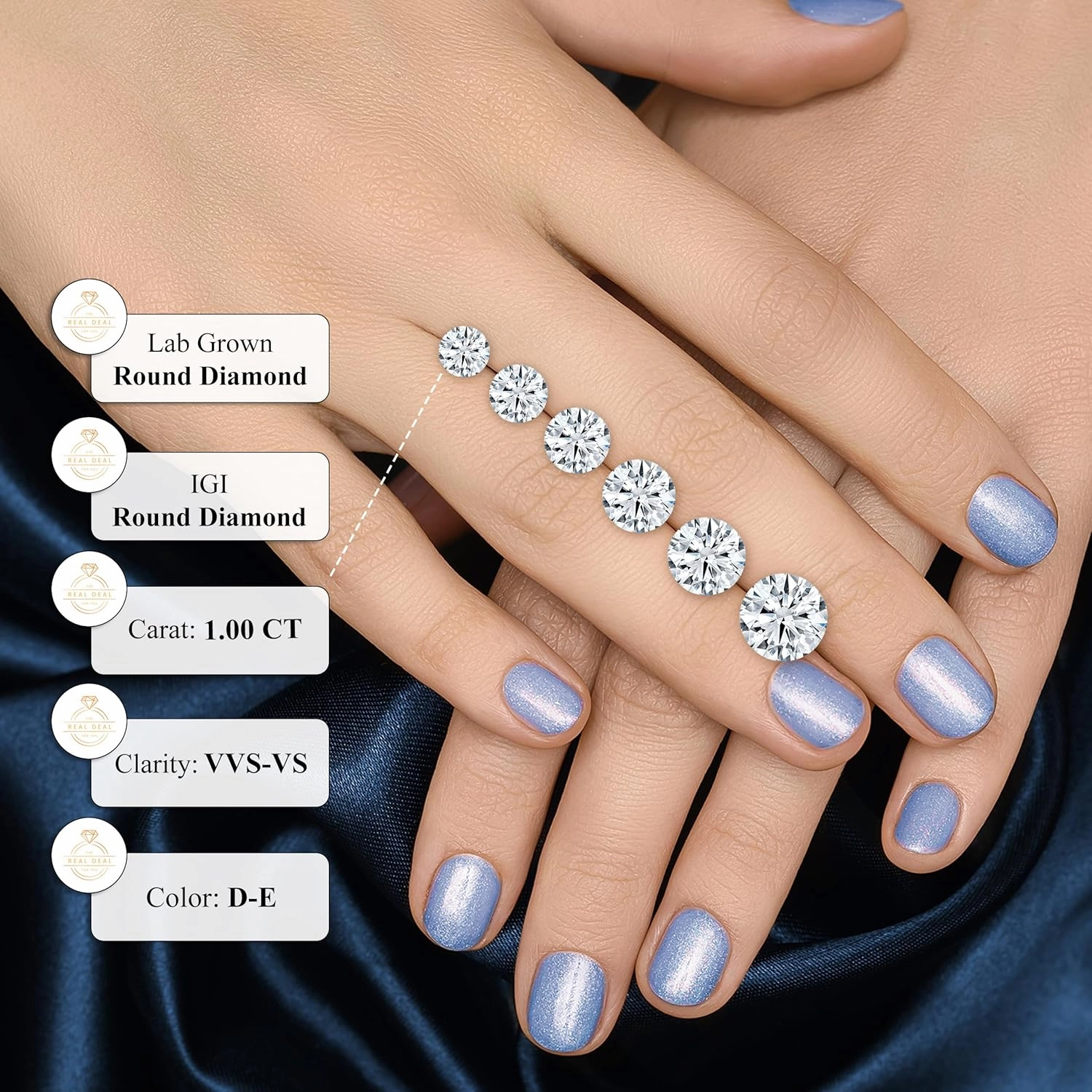 IGI Certified Lab Grown Loose Diamond, 1-10 CT TW (D-E Color, VVS-VS Clarity) for Making Precious Fine Jewelry