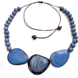 in Blue Adjustable Length Vegetable Ivory Necklace, Tagua Necklace, Organic Necklace, Eco Friendly Jewelry 30 INCHES TAG113BL