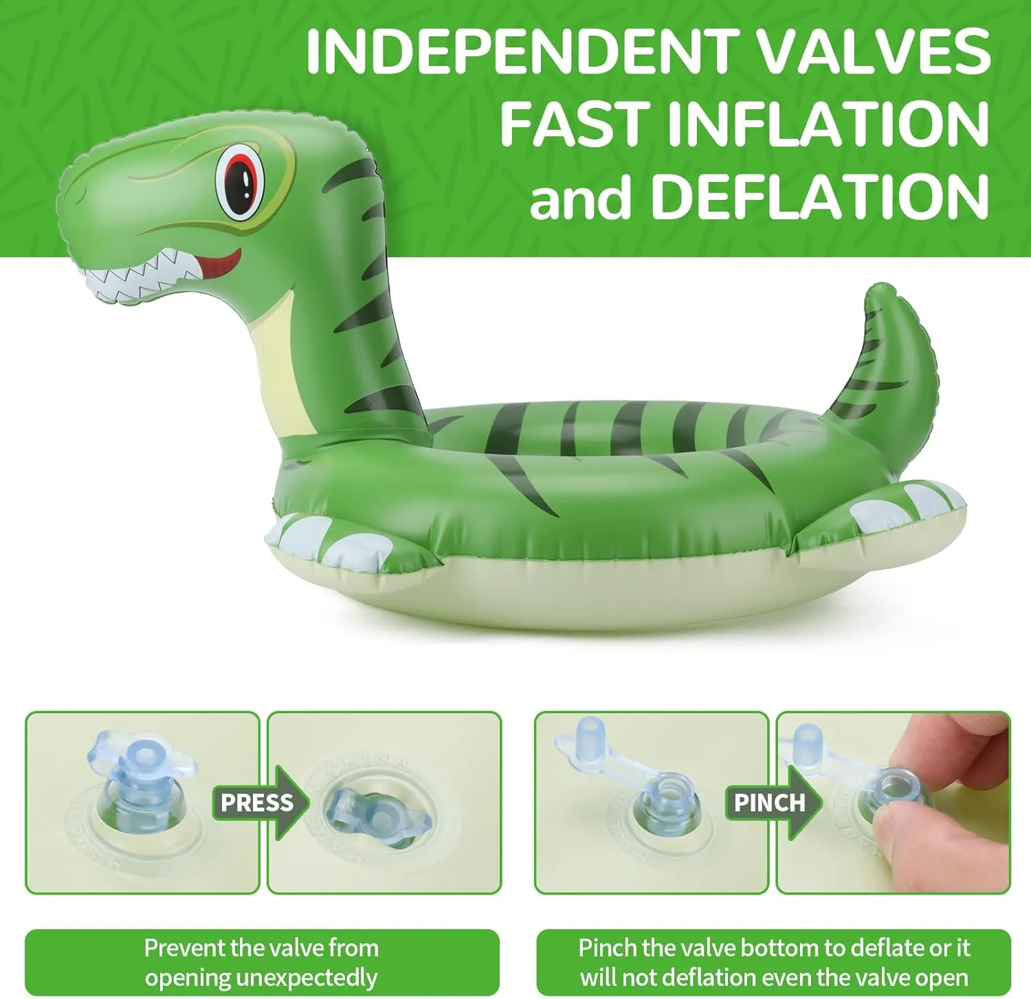 Inflatable Dinosaur Pool Floats for Kids Ages 3-6, Boys Girls Pool Water Floaty Toys - Chindren Swim Tubes Floaties Rings - Ideal for Summer, Beach, Lake, Pool Parties