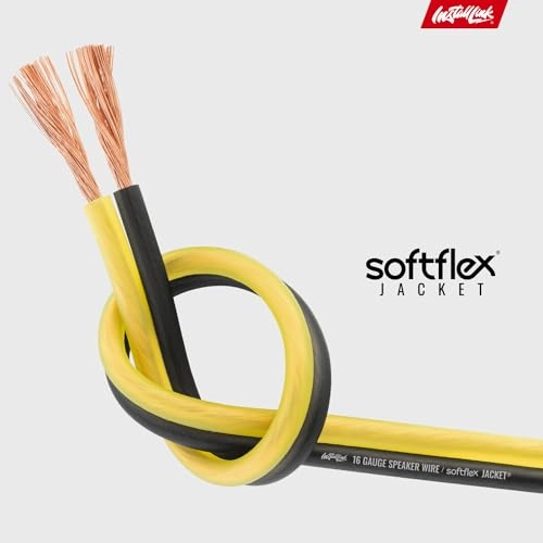 Install Link 16 AWG Gauge Speaker Wire Cable Stereo, Car or Home Theater, CCA (100 Feet)