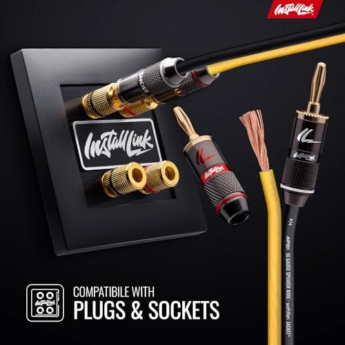 Install Link 16 AWG Gauge Speaker Wire Cable Stereo, Car or Home Theater, CCA (100 Feet)