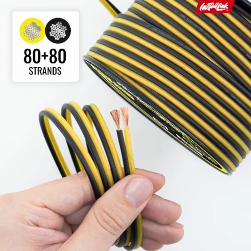 Install Link 16 AWG Gauge Speaker Wire Cable Stereo, Car or Home Theater, CCA (100 Feet)