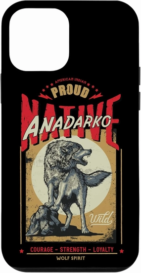 iPhone 12 mini Anadarko Native American Indian Born Wolf Spirit Retro Case