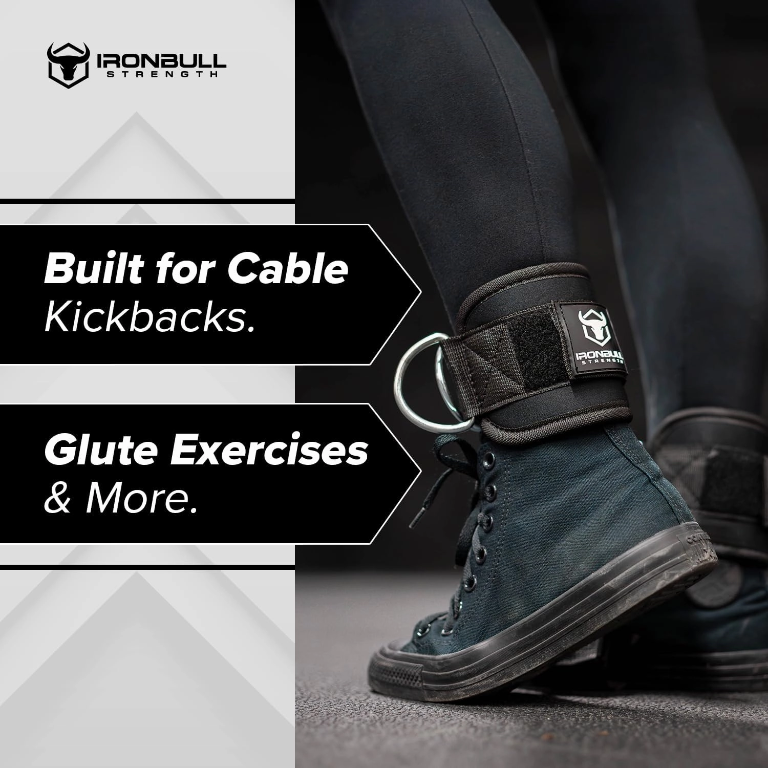 Iron Bull Strength Women's Ankle Strap for Cable Machines & Resistance Bands: Gym & Home Workout Cuff Attachment for Leg Extensions, Kickbacks, Hip Abductors - Booty Exercises
