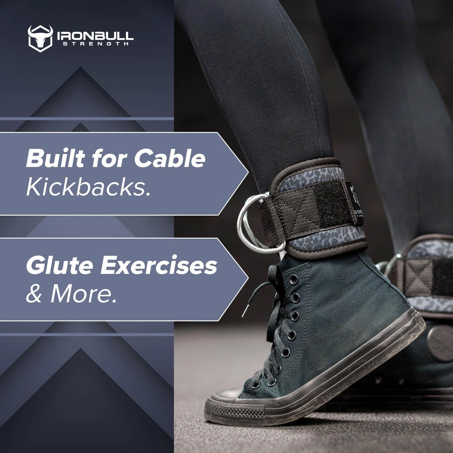Iron Bull Strength Women's Ankle Strap for Cable Machines & Resistance Bands: Gym & Home Workout Cuff Attachment for Leg Extensions, Kickbacks, Hip Abductors - Booty Exercises