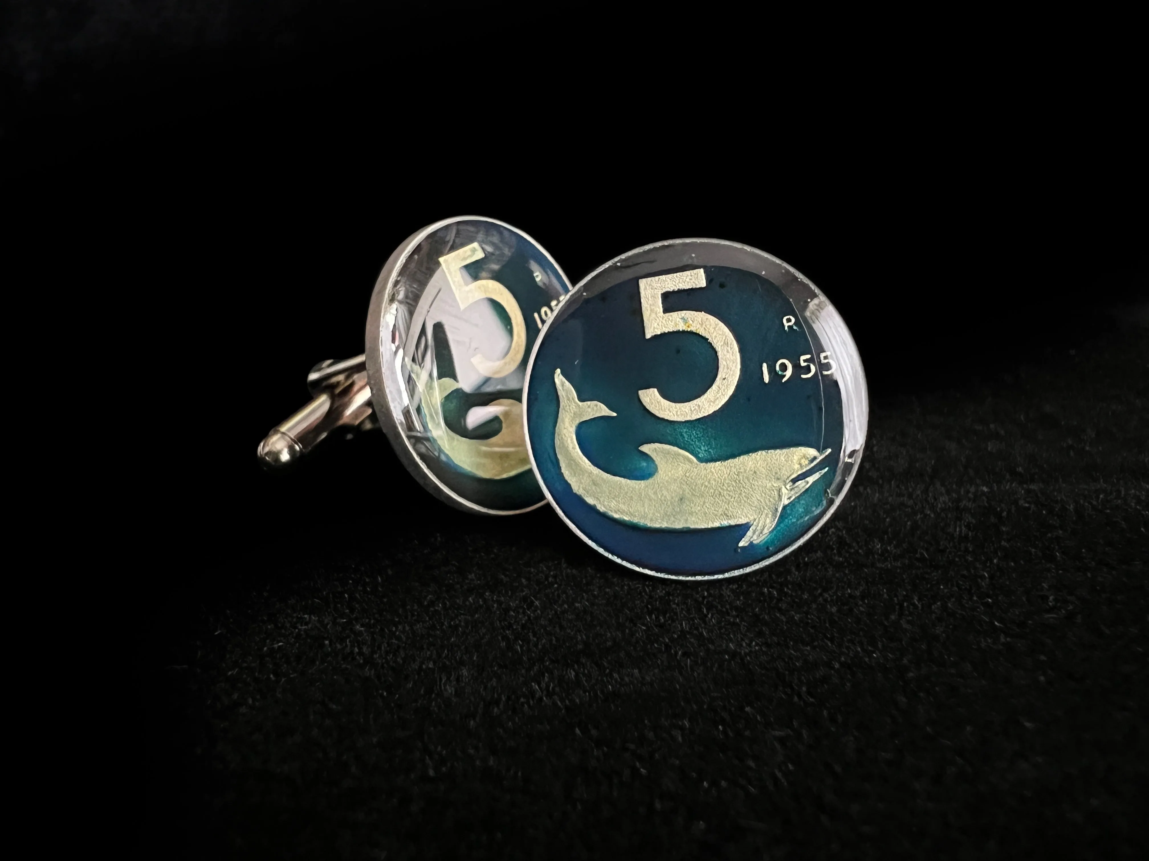 Italy | Dolphin 5 Lire<br>Coin Cufflink