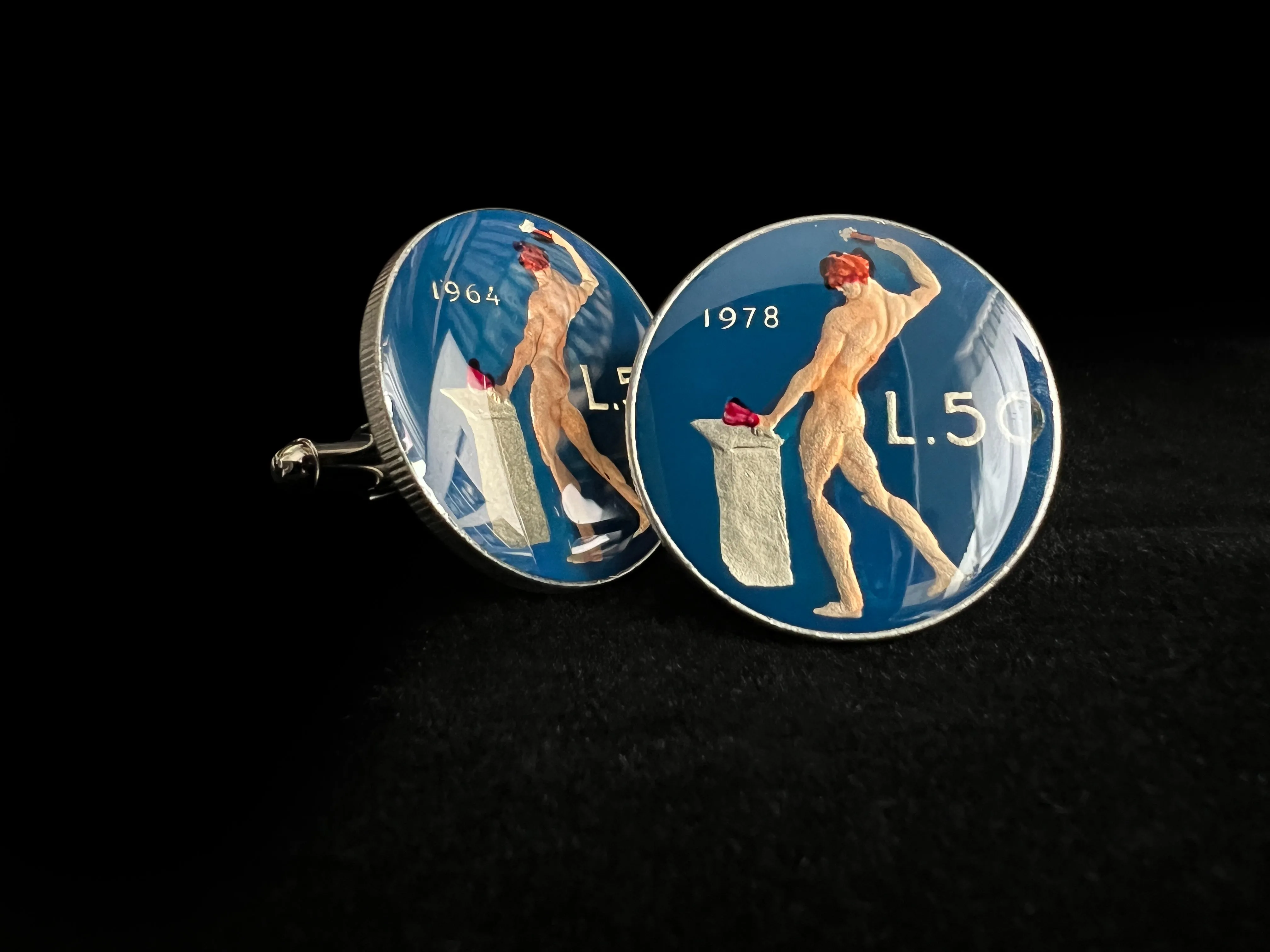 Italy | Vulcan 50 Lire<br>Coin Cufflink