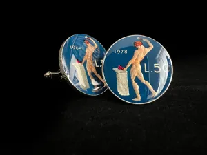 Italy | Vulcan 50 Lire<br>Coin Cufflink
