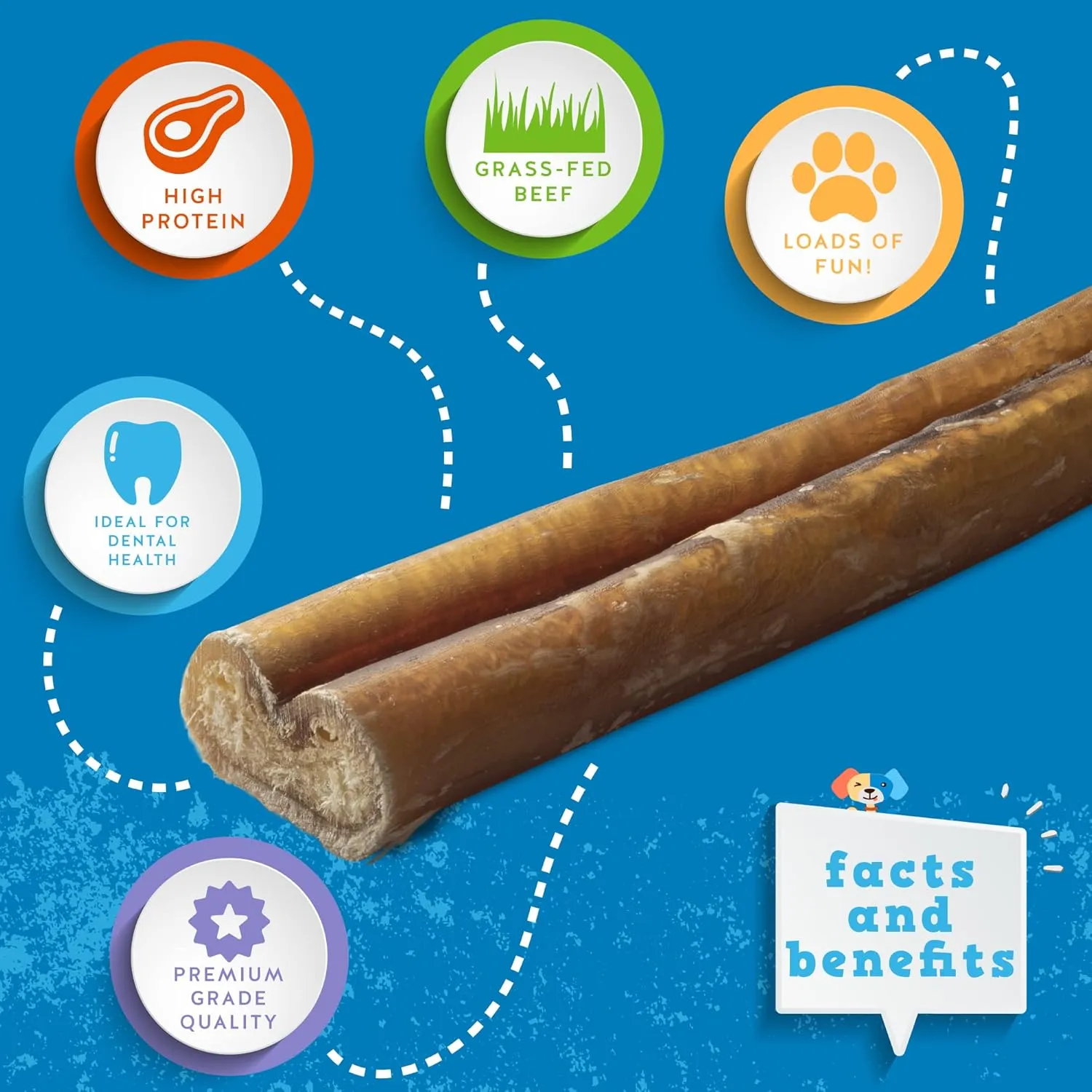 Jack&Pup 6-inch Bully Sticks for Medium Dogs (25 Pack) All Natural Beef Pizzle, Long Lasting Dog Chew, Odor Free