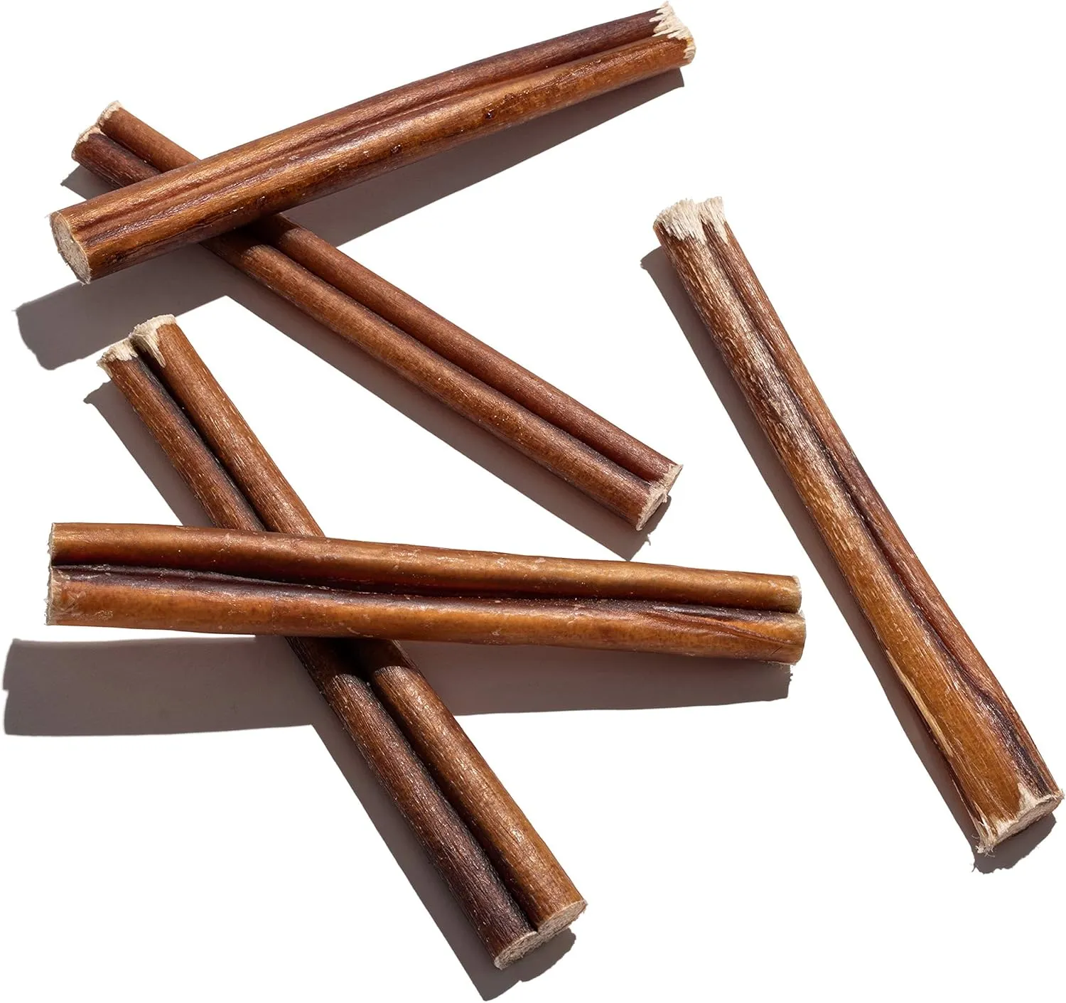 Jack&Pup 6-inch Bully Sticks for Medium Dogs (25 Pack) All Natural Beef Pizzle, Long Lasting Dog Chew, Odor Free