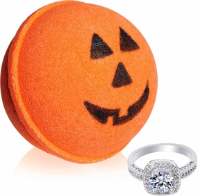 Jackpot Candles Bath Bomb with Size 9 Ring Inside Halloween Jack O Lantern Extra Large 10 oz Made in USA