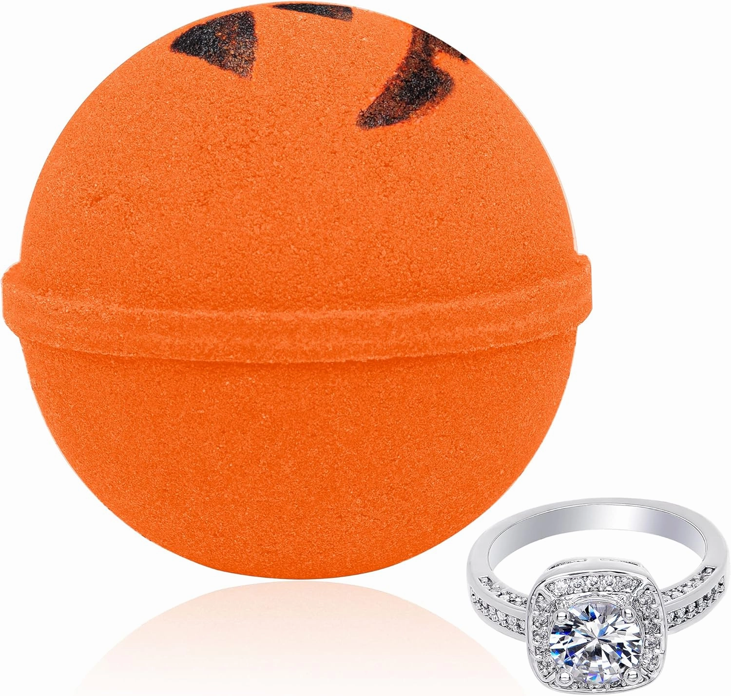 Jackpot Candles Bath Bomb with Size 9 Ring Inside Halloween Jack O Lantern Extra Large 10 oz Made in USA