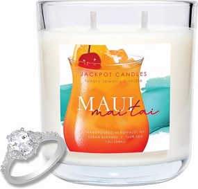 Jackpot Candles Maui Mai Tai Candle with Ring Inside (Surprise Jewelry Valued at 15 to 5,000 Dollars) Ring Size 7