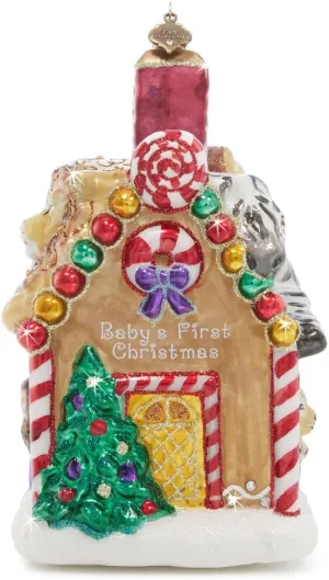 Jay Strongwater Baby's First Christmas Gingerbread House Ornament - SDH20083-250