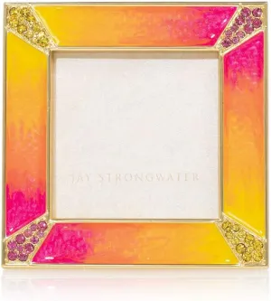 Jay Strongwater Leland Electric Pink Pave Corner 2" Square Frame #SPF5130216