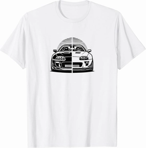JDM MK4 Supra Hand Drawn Split Sports Car Minimalist T-Shirt