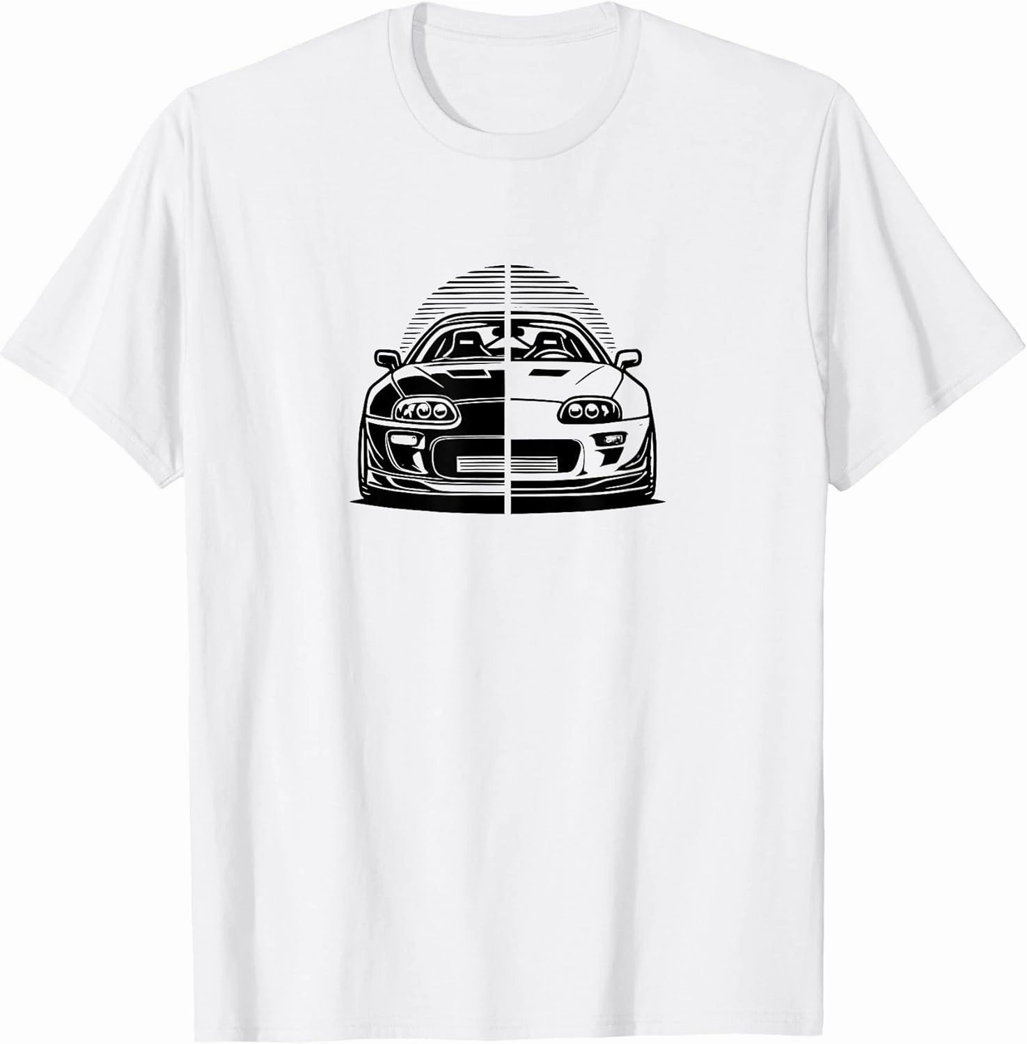 JDM MK4 Supra Hand Drawn Split Sports Car Minimalist T-Shirt