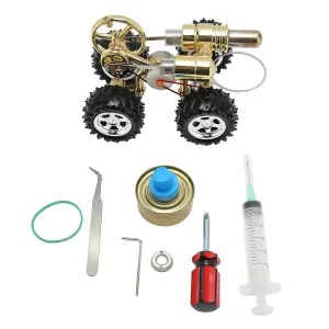 Jeanoko Stirling Engine, Exquisite Appearance Mini Stirling Engine Science Experiment Car Toy Rustproof Lifelike for Adults