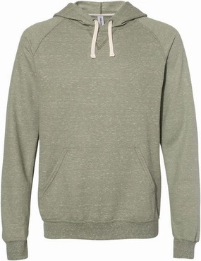 Jerzees Adult 7.2 oz., Snow Heather Raglan Hood L MLTRY GRN SNW HT