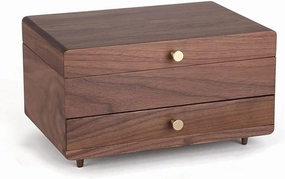 Jewellery Box Large Wood Jewelry Box Wooden Velvet Necklace Ring Earring Watch Organizer Jewellery Storage Case