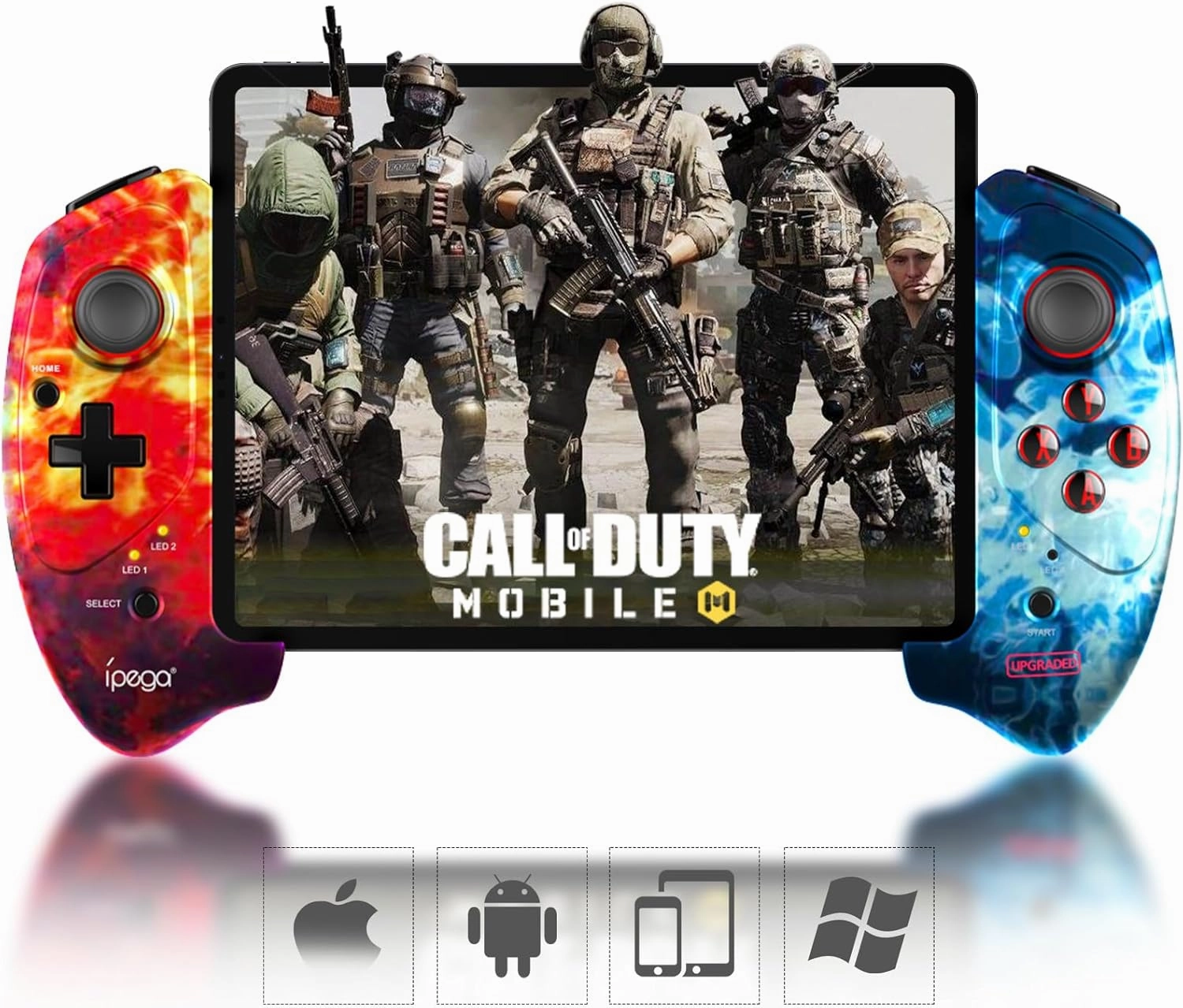 Joso Game Controller for iPad & Tablet, Bluetooth Mobile Gaming Controller Compatible with iPad Pro (11")/Air/Mini, iPhone, Android, Cloud Gaming - Ergonomic Design for Playing COD Mobile & More