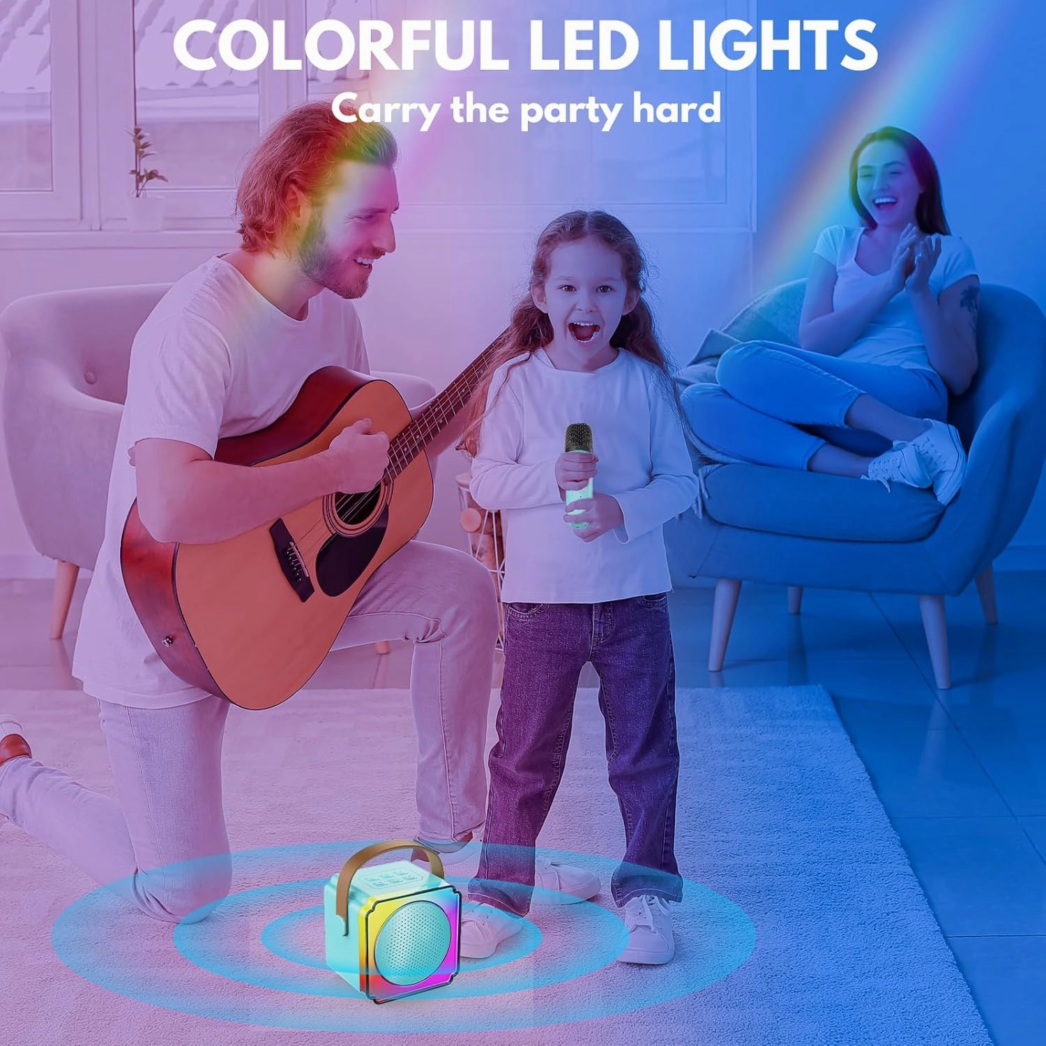 Karaoke Machine, Portable Bluetooth Speaker with Wireless Microphones for Kids Adult, Birthday Family Party Gifts Toys for Toddler Girls Boys 3 4 5 6 7 8 9 10 11 12  Year Old